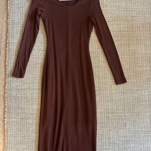 Marine Layer Chocolate Long Sleeve Dress